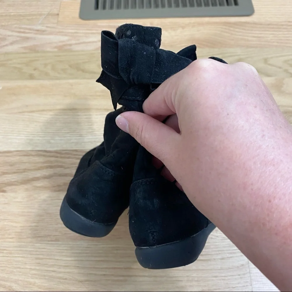 Black Tall Girls Boots Sz 6 Baby Toddler Full Zip